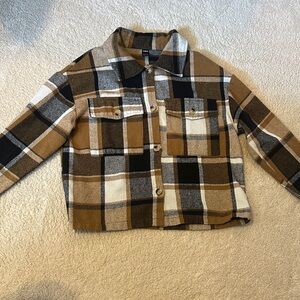 SHEIN Checkered Shirt with Brown and Black